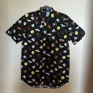 Disney Parks Icons Woven Collared Shirt for Adults Unisex Our Universe X-Small